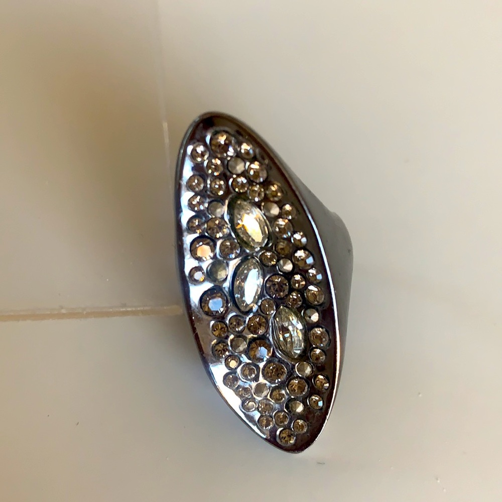 Alexis Bittar Silver Crystal Pool Ring